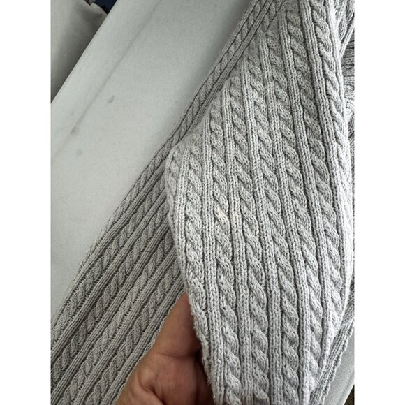 Crystal Kobe XL Gray Cable Knit Cardigan Cozy Cottagecore Prep Fisherman Coastal - Picture 5 of 8